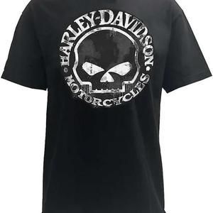 Terih Harley-Davidson Mens T-Shirt Hand Made Willie G Skull Distressed